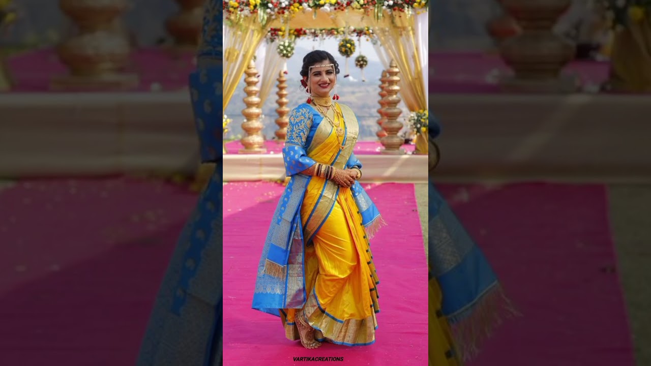 Smiling Beautiful Maharashtrian Girl Traditional Sari Stock Photo  1460784896 | Shutterstock